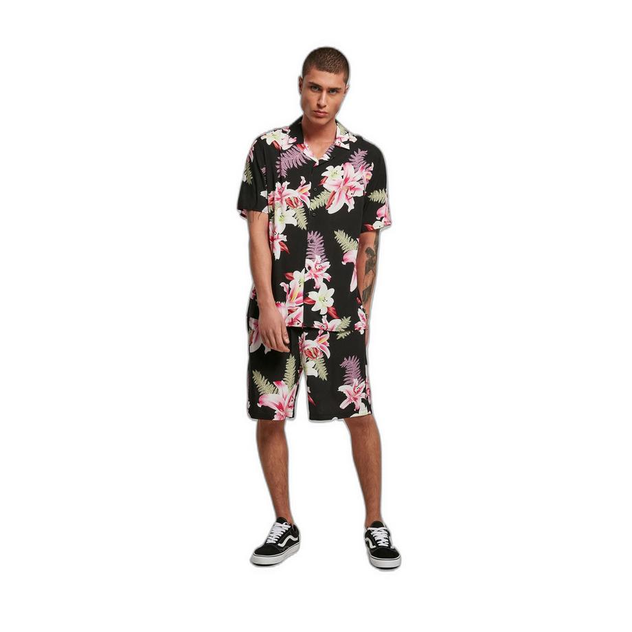 URBAN CLASSICS Viscose All Over Print Resort Camicia  
