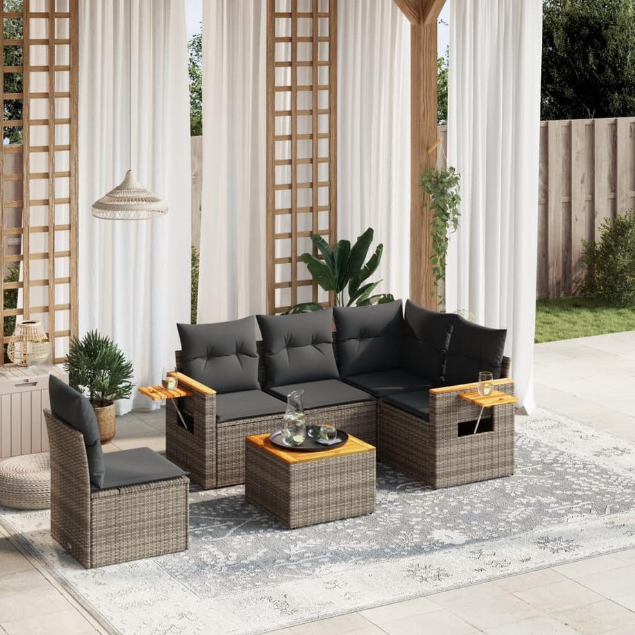 VidaXL set divano da giardino Polirattan  