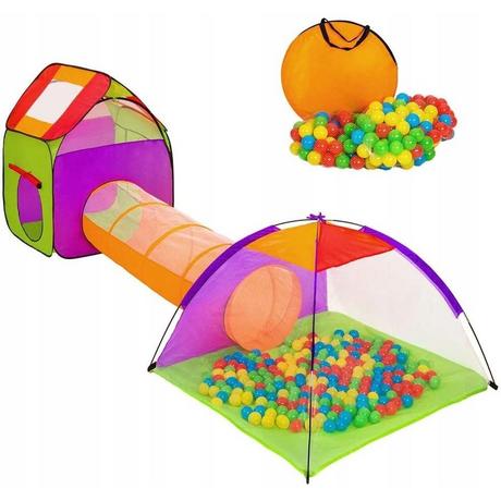 Malatec  Giocattolo per bambini - tenda + tunnel + casa + 200 palline 