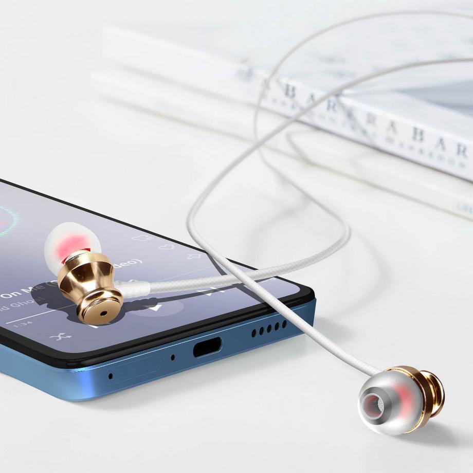 Avizar  Écouteurs Filaires USB C, LinQ Blanc 