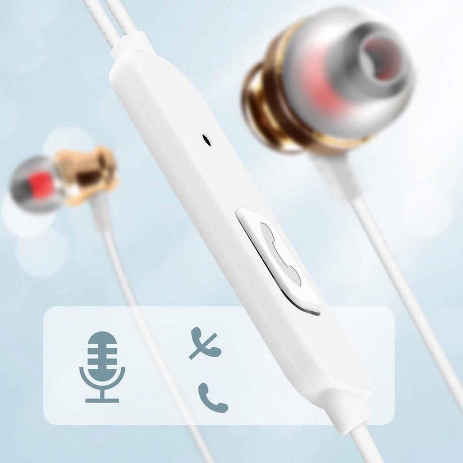 Avizar  Écouteurs Filaires USB C, LinQ Blanc 