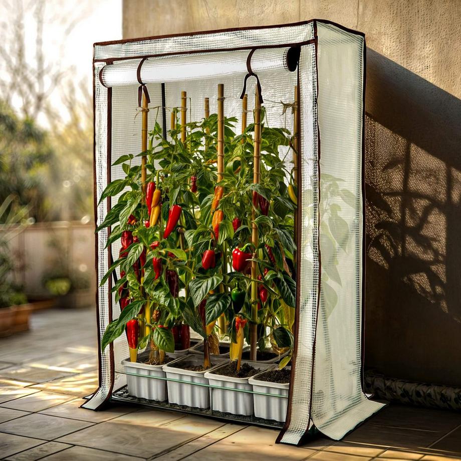 Arebos Serra per pomodori Serra precoce Serra in film plastico  