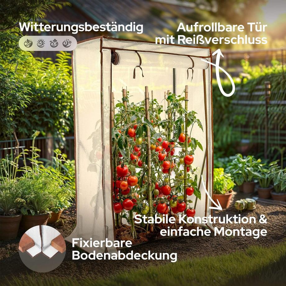 Arebos Serra per pomodori Serra precoce Serra in film plastico  