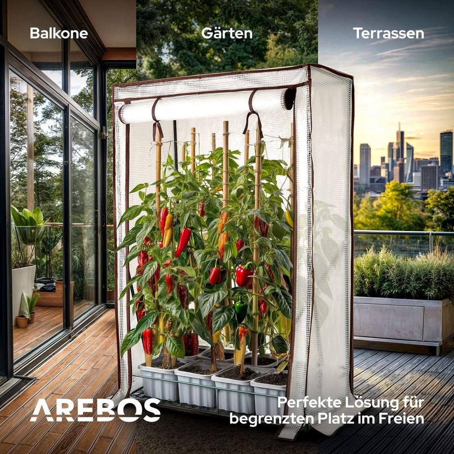 Arebos Serra per pomodori Serra precoce Serra in film plastico  