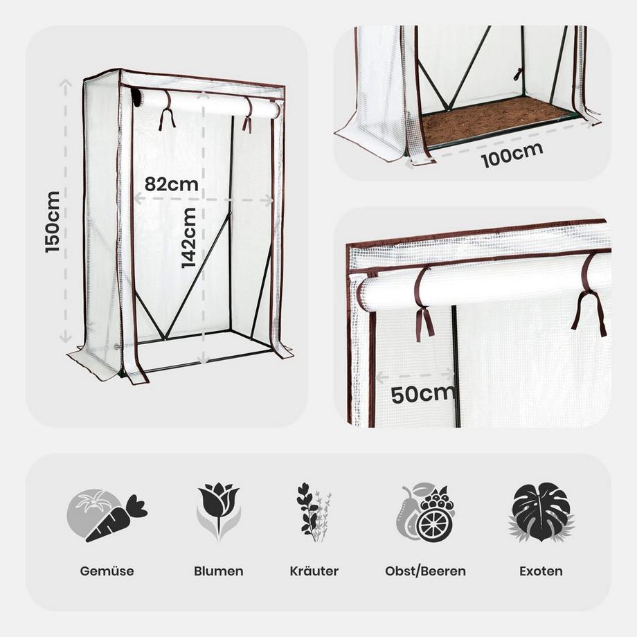 Arebos Serra per pomodori Serra precoce Serra in film plastico  