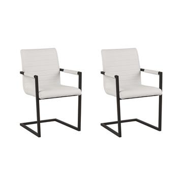 Lot de 2 chaises de salle à manger en Cuir PU Rétro BUFORD