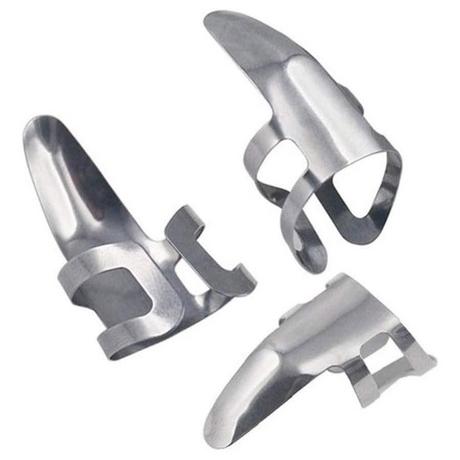 eStore 3x Médiator Doigt pour Guitare - Acier Inoxydable  