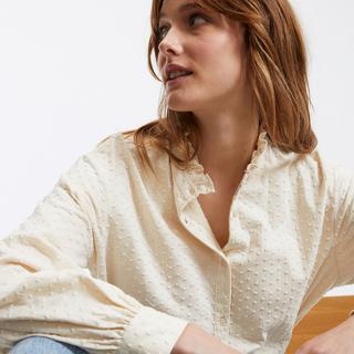 La Redoute Collections  Langarmshirt mit Rüschenkragen 