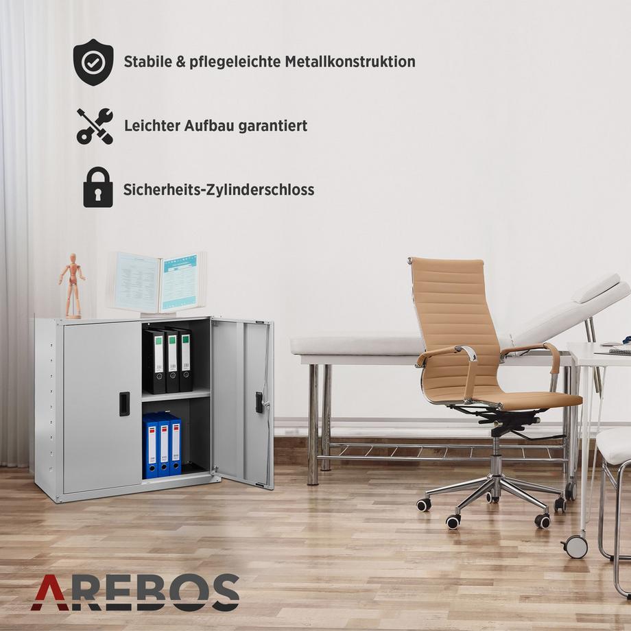 Arebos Armoire de classement  Armoire de bureau  Armoire de stockage  Armoire en acier  