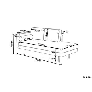 Beliani Chaise longue côté gauche en Velours Moderne MIRAMAS  