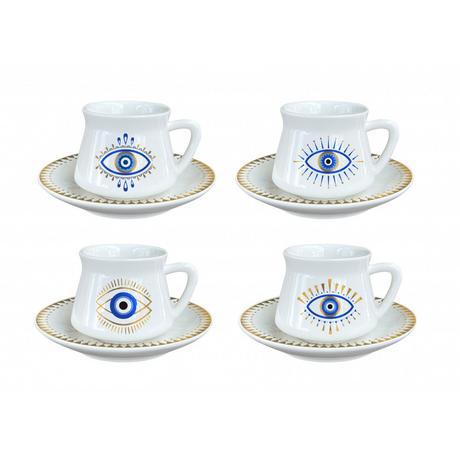 Aulica TASSES ET SOUS-TASSES CHANCE - LOT DE 4  