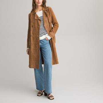 Veste trench long cuir