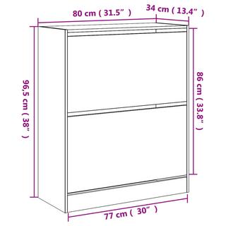 VidaXL Armoire à chaussures bois d'ingénierie  