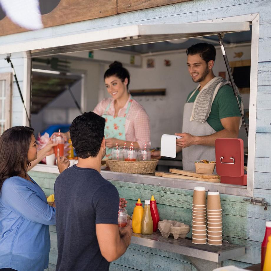 B2X  Rote Geldschublade mit Münzzähler 