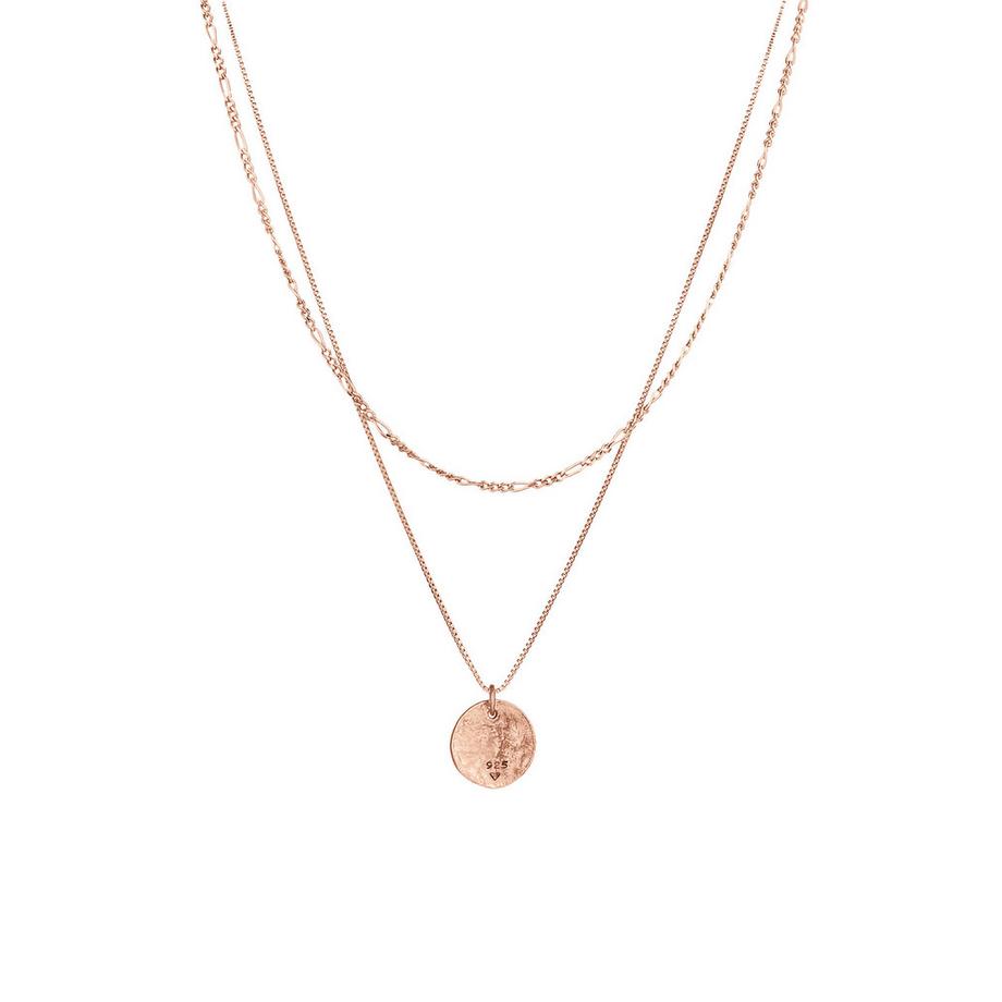 Elli  Halskette Layer Plättchen Anhänger 