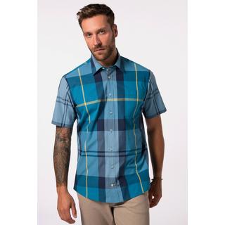 JP1880  Camicia a quadri dalla vestibilità comoda con mezze maniche e colletto ad apertura inglese, fino alla tg. 8XL 