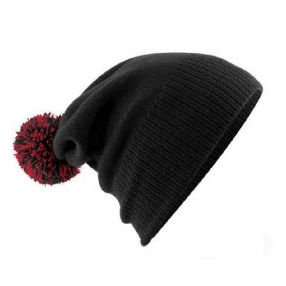 Beechfield Snowstar Bonnet Pompon Bicolore  