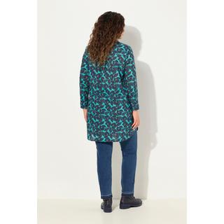 Ulla Popken  Blusa dal taglio lungo e svasato con Paisley, colletto da camicia e maniche lunghe 