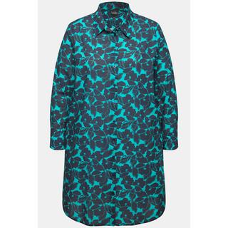 Ulla Popken  Longbluse, Paisley, A-Linie, Hemdkragen, Langarm 