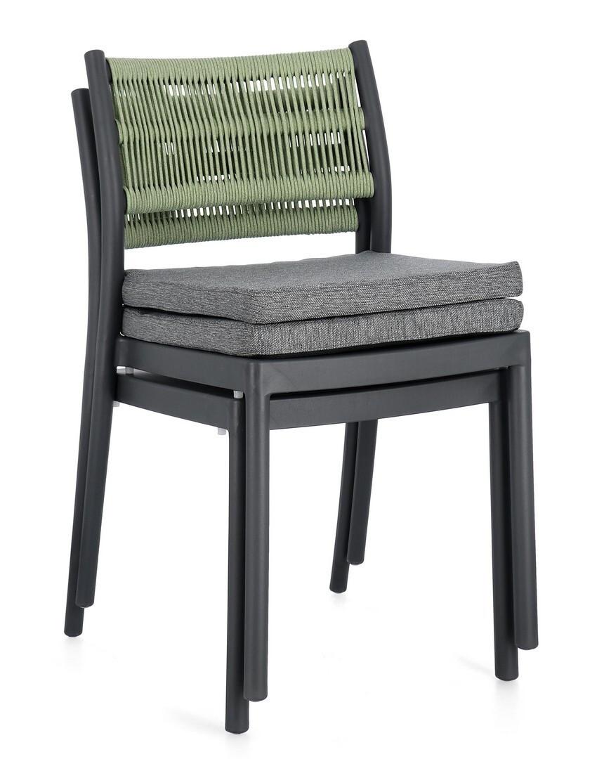 mutoni Chaise Alvin anthracite vert  