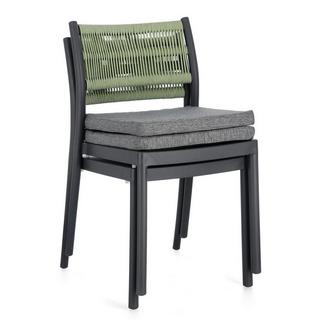 mutoni Chaise Alvin anthracite vert  