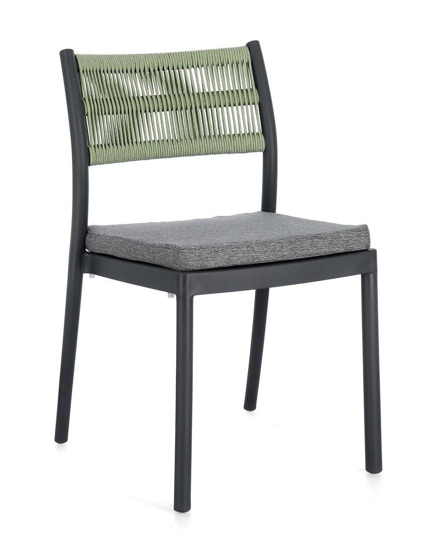 mutoni Chaise Alvin anthracite vert  