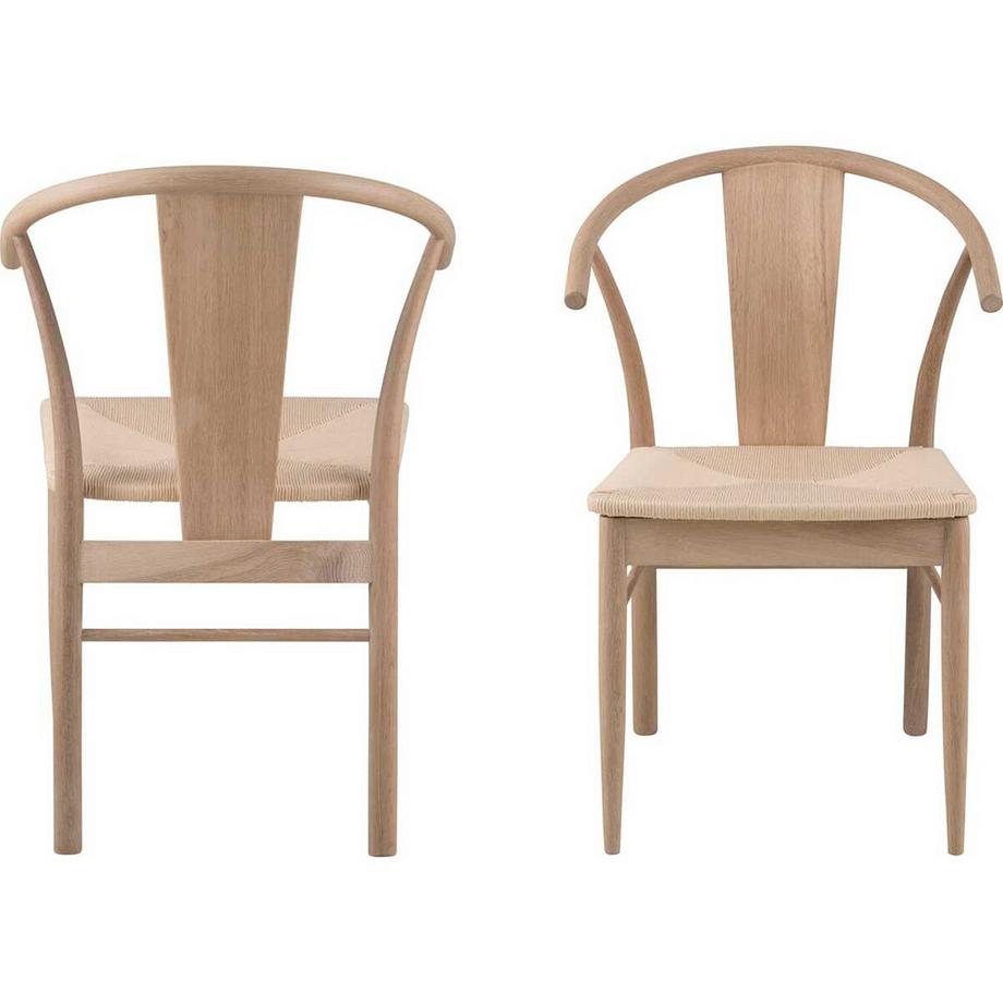 mutoni Chaise avec accoudoirs Oldschool blanc (1 pièce)  