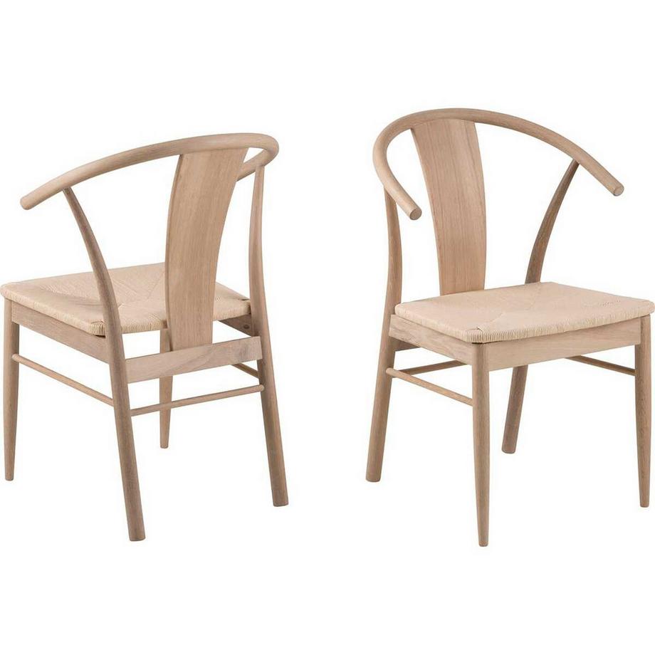 Chaise avec accoudoirs Oldschool blanc (1 pièce)