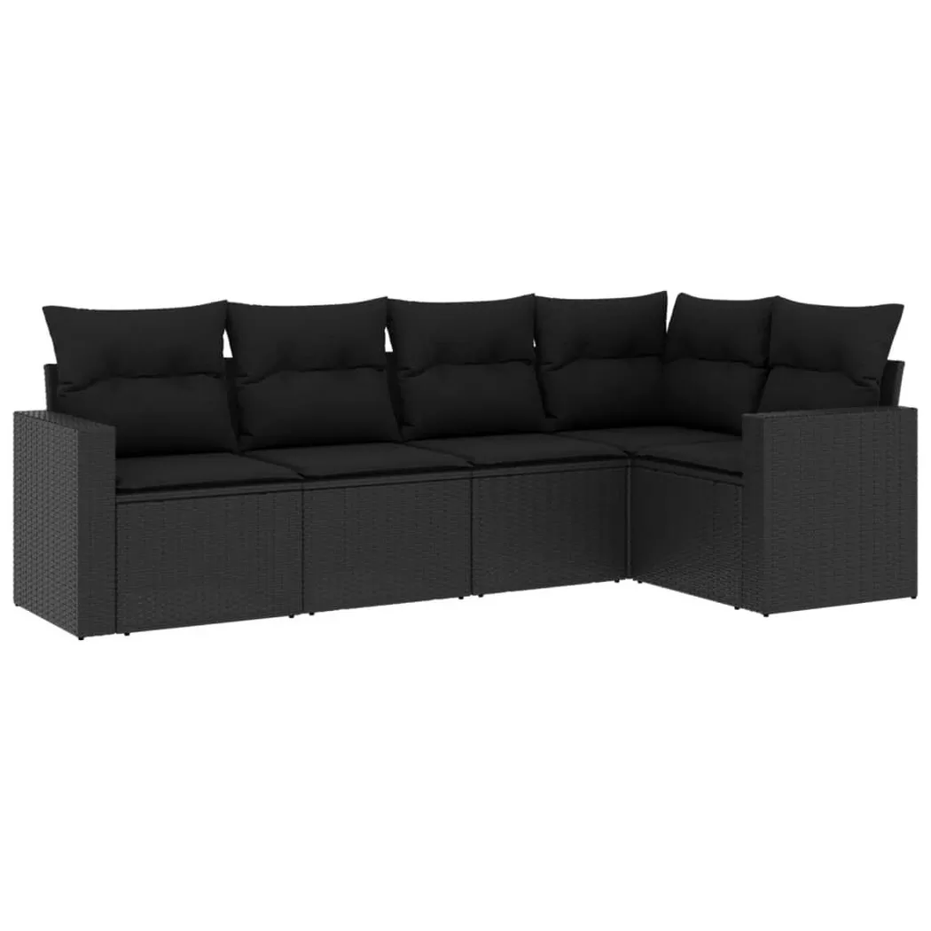 VidaXL - Garten sofagarnitur poly-rattan, One Size, Schwarz
