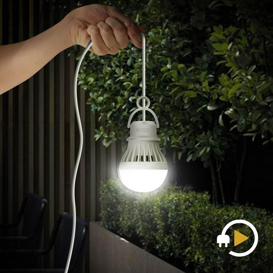 Avizar  3W USB LED-Glühbirne, Kabellänge 1m 