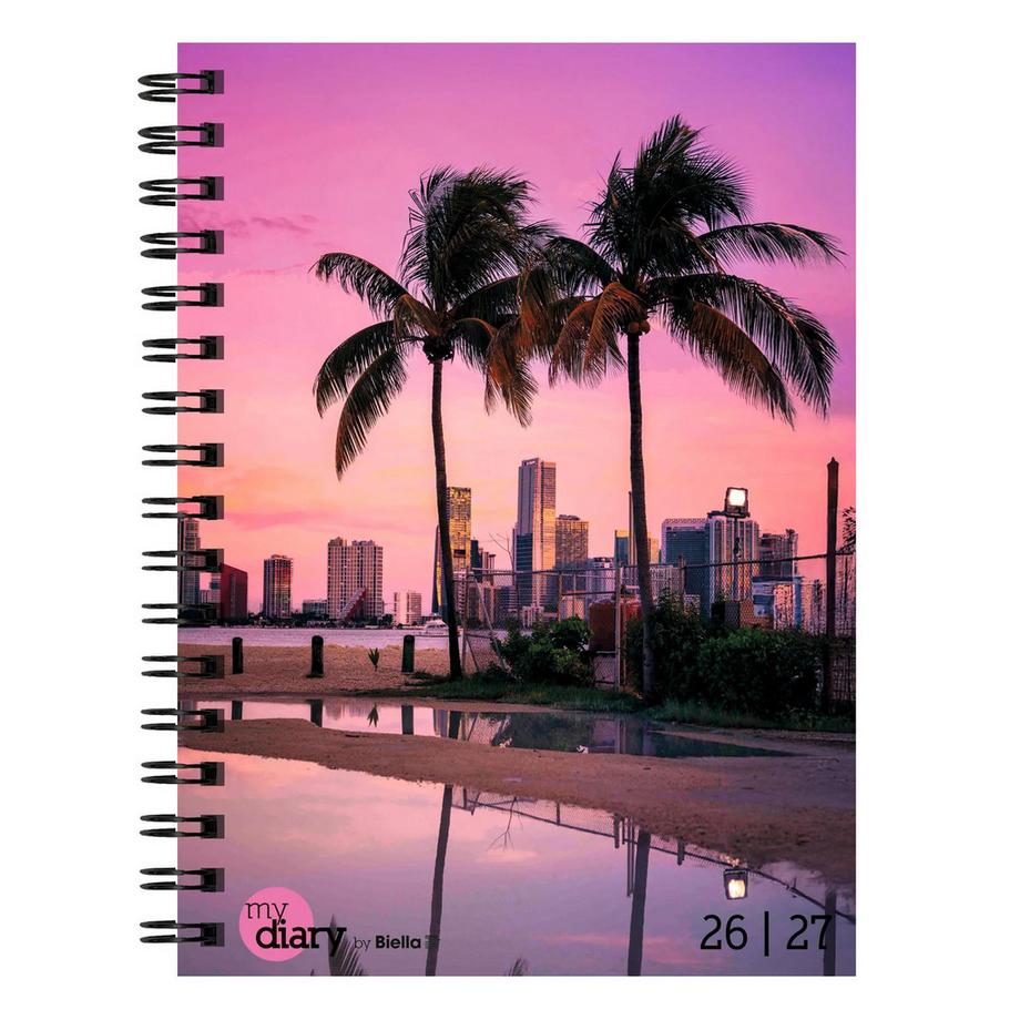 Biella Agenda scolaire mydiary Wire-O 3½ jours par page, Miami  