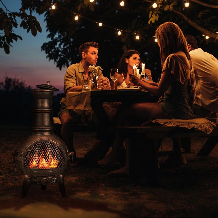 B2X  Bronzefarbener Außenkamin 