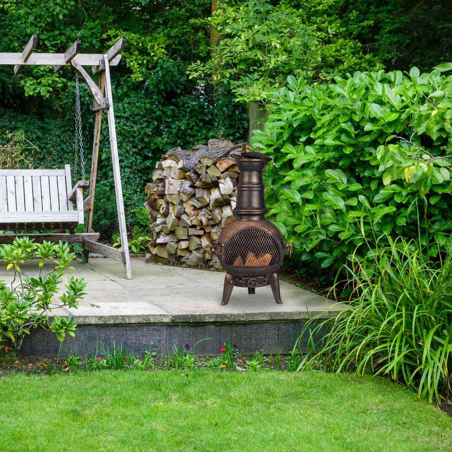 B2X  Bronzefarbener Außenkamin 