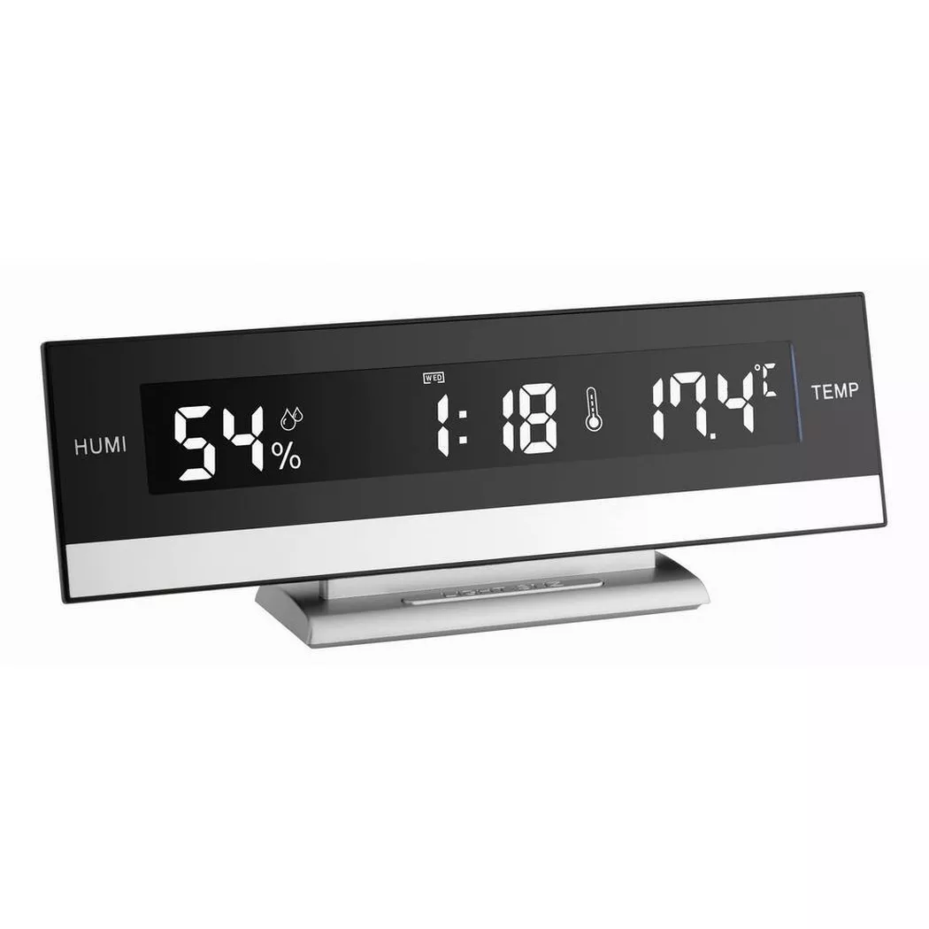 Réveil à quartz TFA Dostmann 60.2011 noir, argent