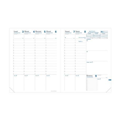 QUO-VADIS Quo Vadis - Einlagen Terminkalender - 2025 - Trinote - Die Woche Planning - Italienisch - Dez/Dez - 18x24 cm - Clairefontaine-Papier Weiß - Hergestellt in Frankreich  