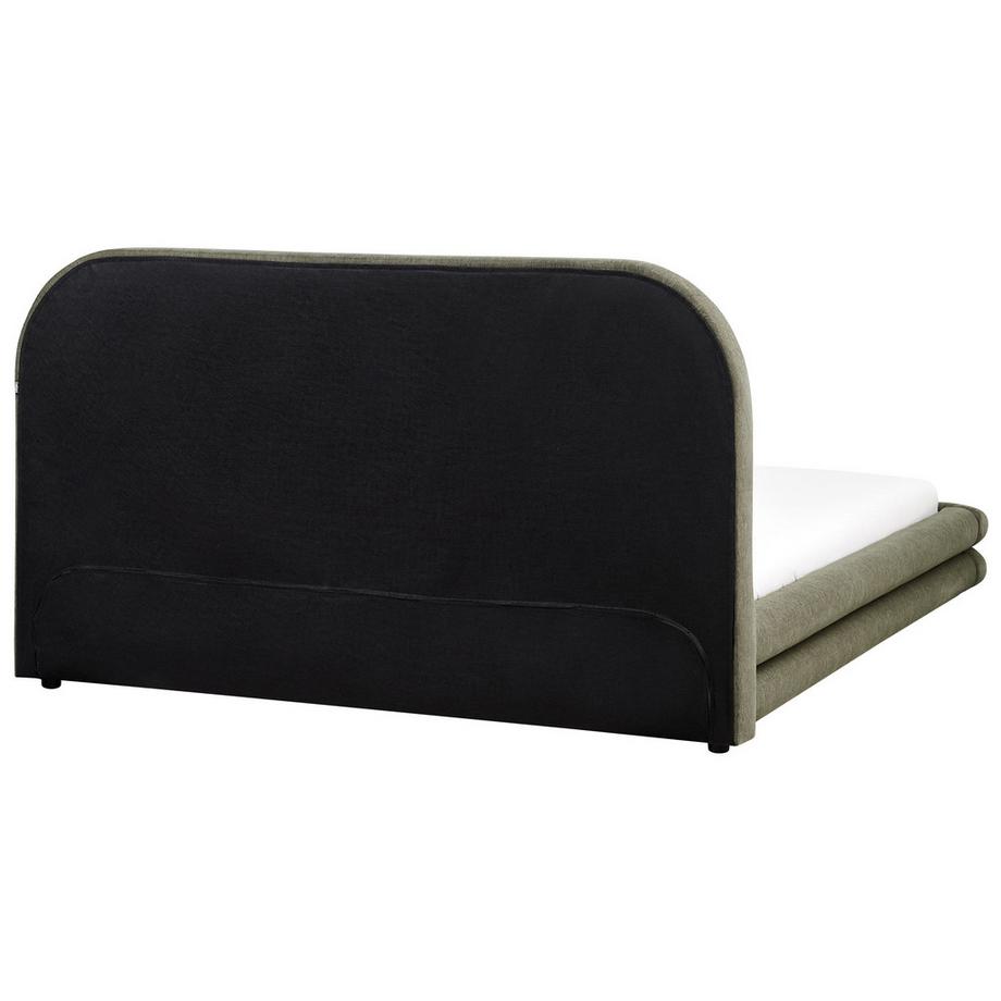 Beliani Lit avec sommier en Lin synthétique Moderne LAVARDENS  