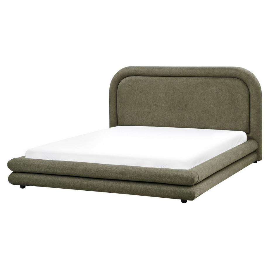 Beliani Lit avec sommier en Lin synthétique Moderne LAVARDENS  