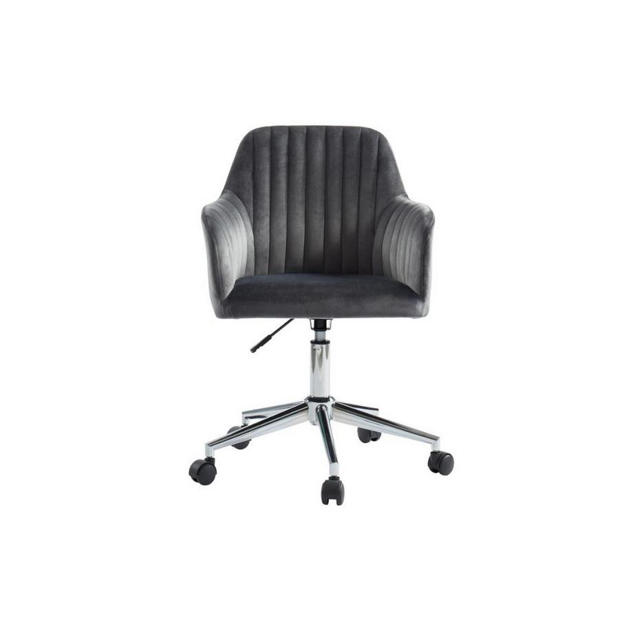 Vente-unique Sedia ufficio altezza regolabile in Velluto Grigio ELEANA  
