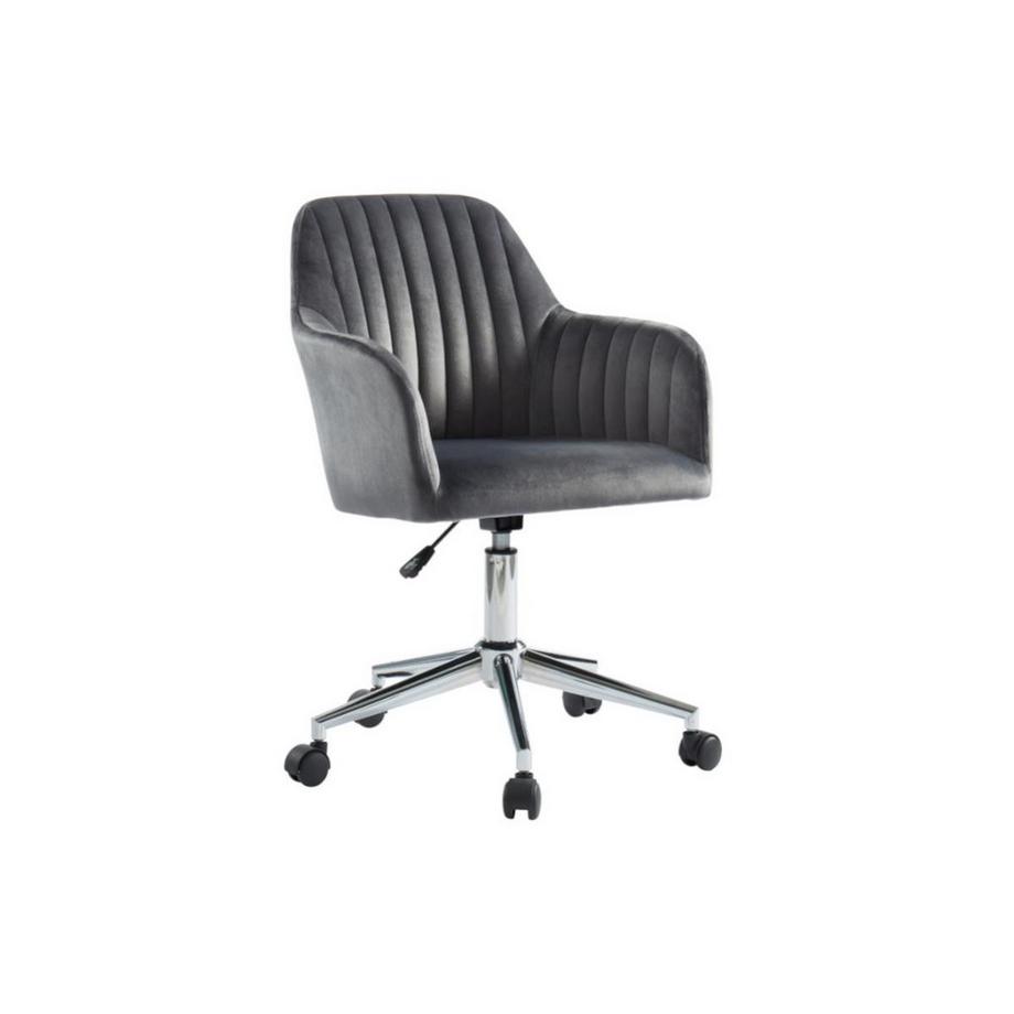 Vente-unique Sedia ufficio altezza regolabile in Velluto Grigio ELEANA  