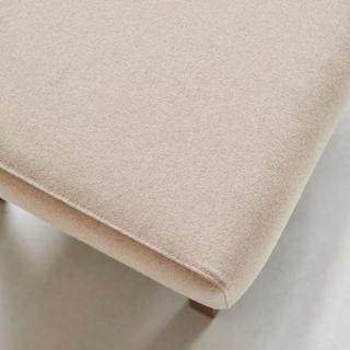 Tikamoon Repose-pieds en chêne massif et lainage écru Bjorn  