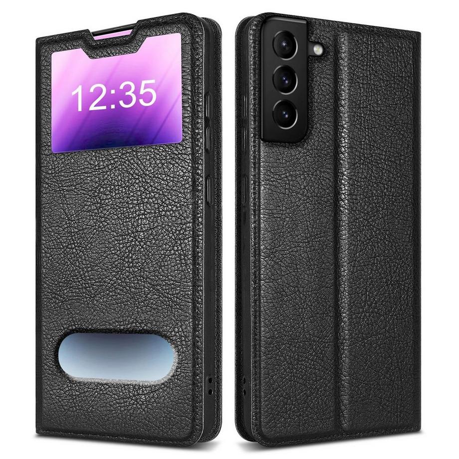 Cadorabo  Housse compatible avec Samsung Galaxy S21 PLUS - Coque de protection avec fermeture magnétique, fonction de support et 2 fenêtres de visualisation 
