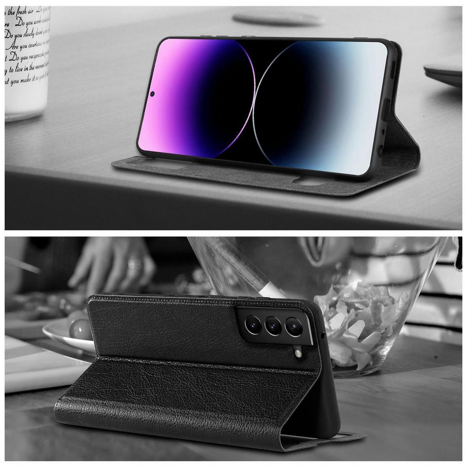 Cadorabo  Housse compatible avec Samsung Galaxy S21 PLUS - Coque de protection avec fermeture magnétique, fonction de support et 2 fenêtres de visualisation 