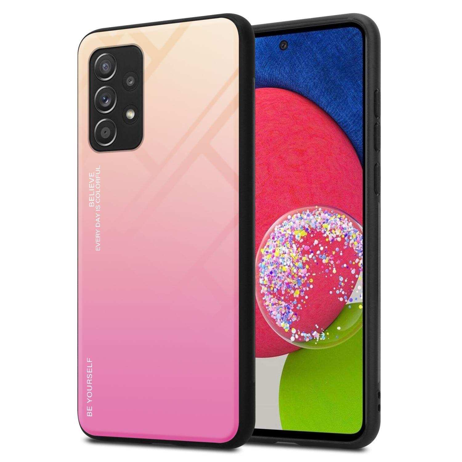 Cadorabo  Housse compatible avec Samsung Galaxy A52 (4G / 5G) / A52s - Coque de protection bicolore en silicone TPU et dos en verre trempé 