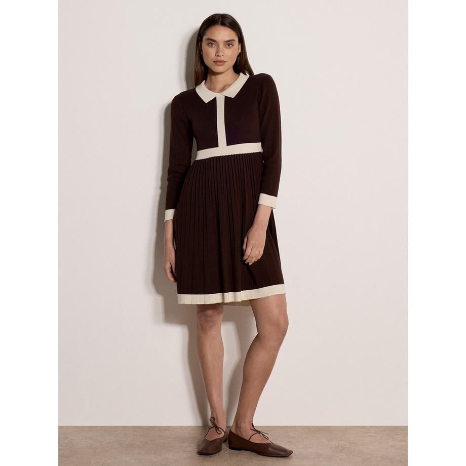 APRICOT Robe mini en tricot rétro avec blocs de couleur  