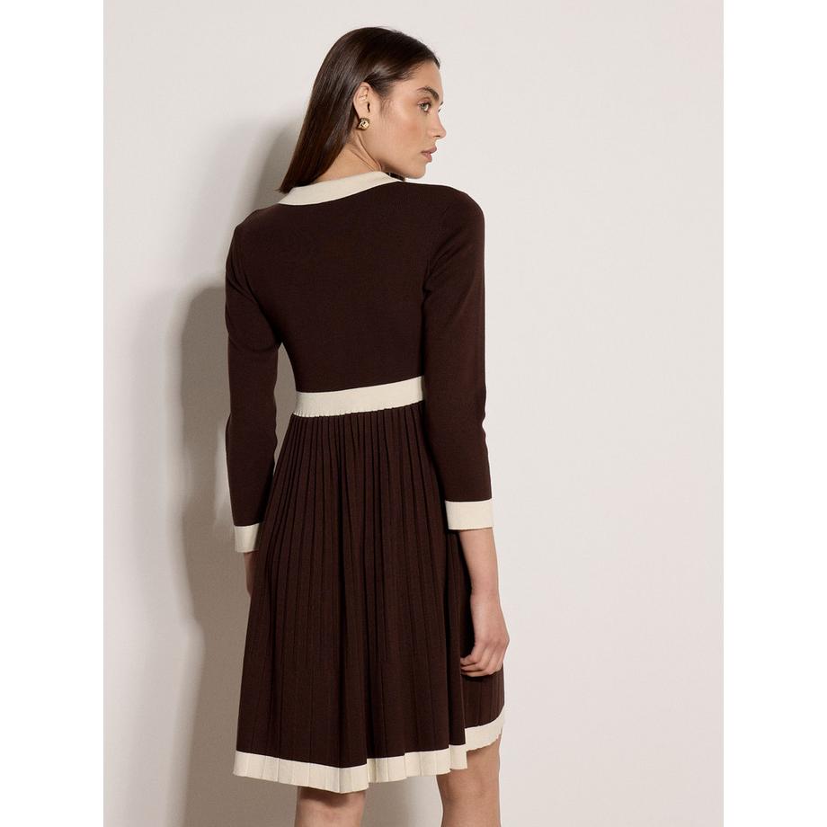APRICOT Robe mini en tricot rétro avec blocs de couleur  