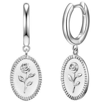 Femme Créoles en argent Fleur