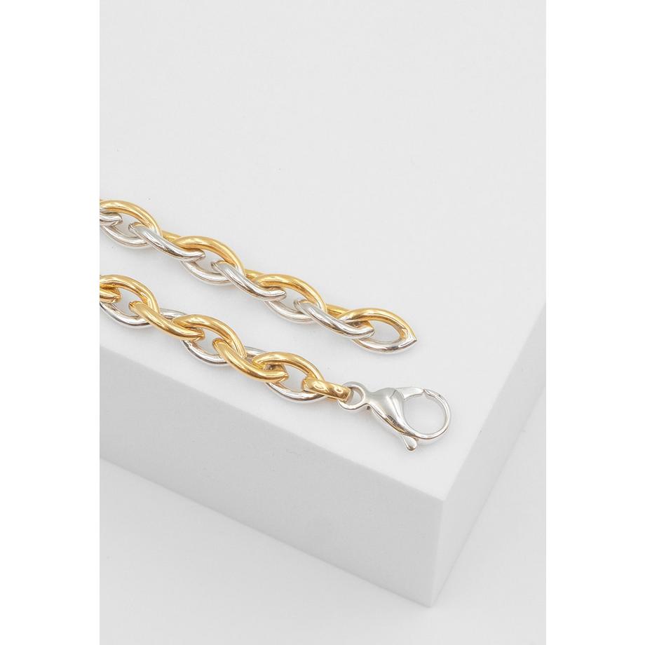 MUAU Schmuck  Bracelet fantasy bicolore blanc/or rouge 750, 6,5mm, 19cm 