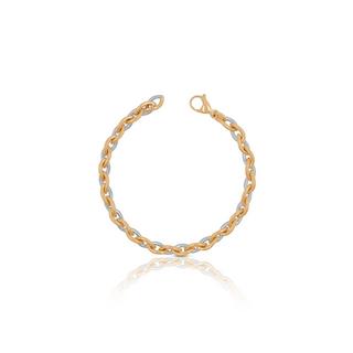 MUAU Schmuck  Bracelet Fantasie Bicolor Weiss-/Rotgold 750, 6.5mm, 19cm 