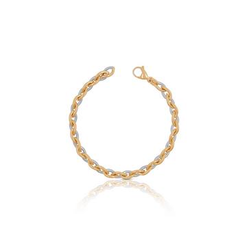 Bracelet Fantasie Bicolor Weiss-/Rotgold 750, 6.5mm, 19cm