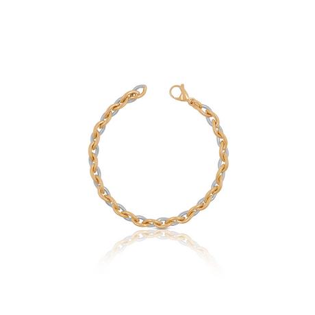 MUAU Schmuck  Bracelet Fantasie Bicolor Weiss-/Rotgold 750, 6.5mm, 19cm 